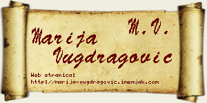 Marija Vugdragović vizit kartica